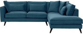 Goossens Bank Suite blauw, stof, elegant chic