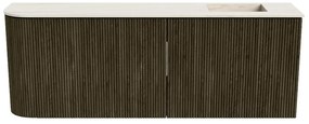 Mondiaz Joya DLux 110cm toiletmeubel ronding links shadow met wastafel faye rechts zonder kraangat meli