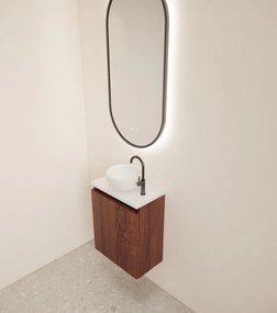 Gliss Design Echo toiletmeubel 40cm choco eiken met toppaneel wit mat