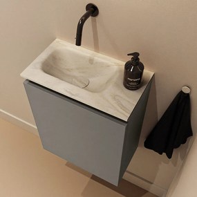 Mondiaz Ture DLux toiletmeubel 40cm smoke met wastafel ostra links zonder kraangat