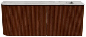 Mondiaz Joya DLux 100cm toiletmeubel ronding links ruby met wastafel faye rechts 1 kraangat glace
