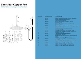 Saniclear Copper Pro inbouw regendouche met plafondarm en 30cm hoofddouche