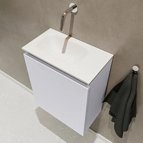 Mondiaz Ture 40cm toiletmeubel cale met wastafel talc links geen kraangat