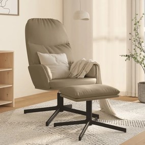 vidaXL Relaxstoel met voetenbank kunstleer cappuccinokleurig