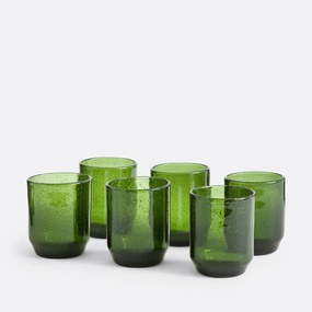 Set van 6 glazen bekers met bubbels, Faraji