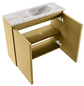 Mondiaz Ture DLux toiletmeubel 60cm oro met wastafel glace rechts met kraangat