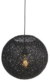 Hanglamp zwart 35 cm - Corda Design, Landelijk / Rustiek, Modern E27 bol / globe / rond rond Binnenverlichting Lamp