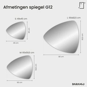 Driehoekige spiegel met LED-verlichting G12