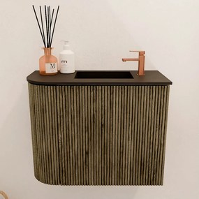 Mondiaz Joya 50cm toiletmeubel ronding links dusk met wastafel faye rechts 1 kraangat urban