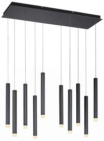 Eettafel / Eetkamer Moderne hanglamp zwart incl. LED 10-lichts - Stanislas Modern Binnenverlichting Lamp
