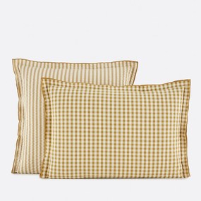 Katoenen seersucker kussensloop, Cottage absinthe