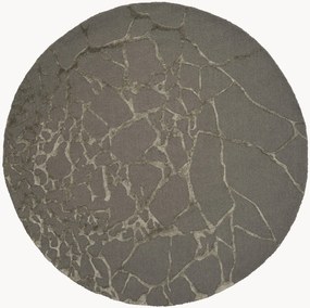 Rond laagpolig wollen vloerkleed Marmo, handgetuft