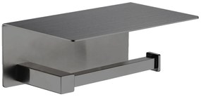 Plieger Altea toiletrolhouder met plateau geborsteld gunmetal