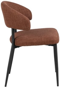 IRIS Terracotta (stof Basel 44) – GESTOFFEERDE STOEL MET GEVLOCHTEN RUGLEUNING VOOR WOONKAMER/EETKAMER LOFT