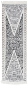 vidaXL Vloerkleed 80x300 cm katoen zwart en grijs