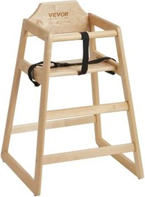 VEVOR Houten Kinderstoel voor Baby's en Peuters, Dubbele Eetstoel van Massief Hout, 505 x 495 x 745 mm Draagbare Kinderstoel Babystoel, Babystoel Eetstoel voor Keuken, Woonkamer, Kinderkamer