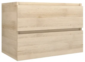 Fontana Portoro Gold marmer beach eiken wastafelmeubel 120cm met toppaneel en ronde waskommen