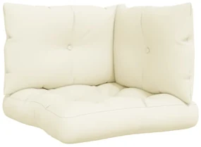 vidaXL Bankkussens pallet 3 st stof crème