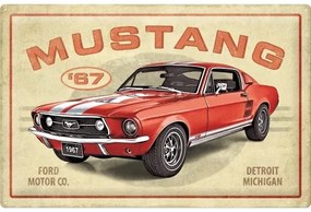 Metalen bord Ford Mustang - GT 1967 Red (60x40), (60 x 40 cm)