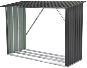 Metalen houtopslag voor achtertuin Ottawa 2,17 x 0,83m Store Boss antraciet