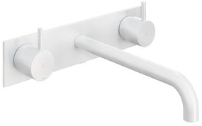 Hotbath Cobber afbouwdeel wastafelmengkraan met achterplaat en 25 cm uitloop mat wit CB006TEXT25WH