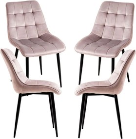 Pack 4 Cade Fluwelen Stoelen