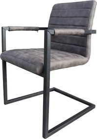 Eetkamerstoel - Apollo II - stof Cowboy retro lederlook antraciet
