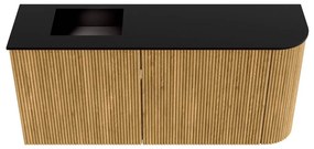 Mondiaz Joya 90cm toiletmeubel ronding rechts oak met wastafel faye links 1 kraangat urban
