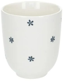 Beker met bloemetjes, organisch, porselein,Ø 7,6 cm