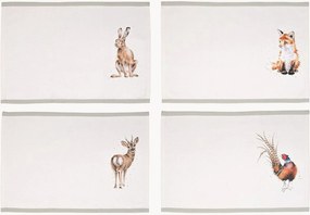 Katoenen placemats Woodland, 4-delig