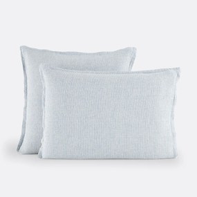 Kussensloop in gewassen linnen, Limona blauw