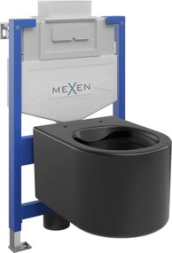 Mexen Sofia inbouwtoiletset WC frame Fenix XS-U met WC-pot, zwarte mat - 6853354XX85