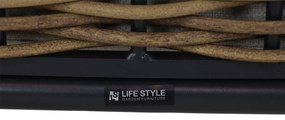 Stoel en Bank Loungeset 4 personen Aluminium/wicker Grijs  Lifestyle Garden Furniture Nice