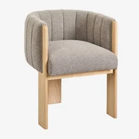 Fauteuil Van Essenhout En Bouclé Stof Leo Bouclé Gris Arena - Sklum