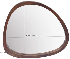 Livingfurn Joy wandspiegel 80cm donkerbruin