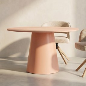 Ronde Eettafel Met Ronde Voet Peach - 120 X 120cm.