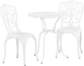 The Outsider Balkonset-Noor-3-Delig-Wit-Aluminium-Ronde-Tafel-60cm-The-Outsider