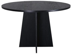 Ronde Eettafel Met Kruisvoet Zwart - 110 X 110cm.