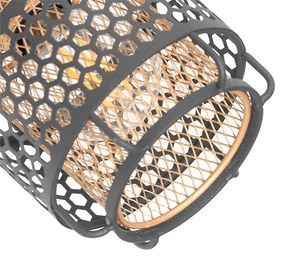 Design plafondlamp zwart met goud 2-lichts - Noud Design E14 Binnenverlichting Lamp