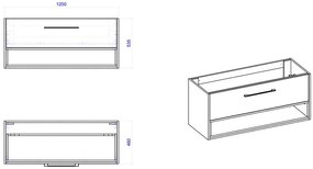 Comad Borneo Cosmos 854 FSC onderkast 120cm eiken/grijs