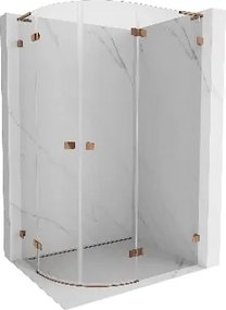 Mexen Lunar L halfronde douchecabine scharnierend rechts 100 x 90 cm, transparant, roze goud - 833L-100P-090L-60-00