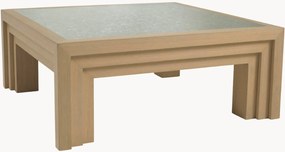 Houten salontafel Metropolitan met glazen tafelblad