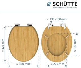 Schutte Mabel toiletzitting met softclose bamboe bruin