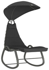 vidaXL Tuinschommelstoel 160x80x195 cm stof zwart