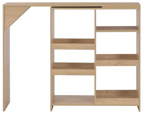 vidaXL Bartafel met verplaatsbaar schap 138x39x110 cm eikenkleurig