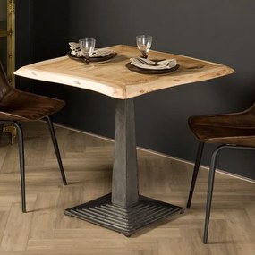 Tower Living Vierkante Boomstam Eettafel 80x80 Cm Bistro - 80 X 80cm.