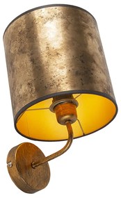 Vintage wandlamp goud met brons velours kap - Matt Retro E27 rond Binnenverlichting Lamp