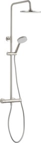 Saqu Eurotrend 225 regendoucheset met 4 straalsoorten Ø23cm geborsteld nikkel PVD-coating