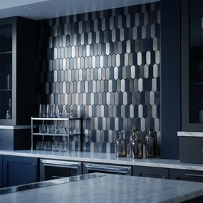 Zelfklevende Mozaïektegels Metaal | Picket Blauw | 28,2×27,3 cm | Keuken, Bad &amp; WC