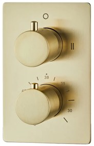 Saniclear Brass inbouwregendouche met 30cm hoofddouche, wandarm, 2 standen handdouche en glijstang geborsteld messing - mat goud